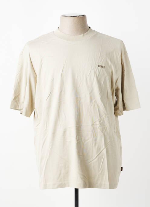 Tricou croială dreaptă mâneci scurte bej HUGO BOSS homme