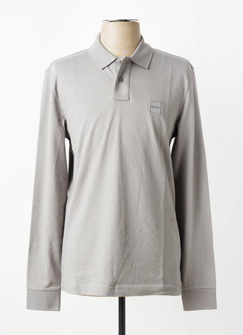 Polo mâneci lungi mâneci lungi gri HUGO BOSS homme