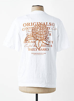 Tricou croială cambrată mâneci scurte alb JACK & JONES bărbat