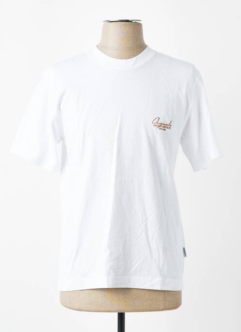 Tricou croială cambrată mâneci scurte alb JACK & JONES homme