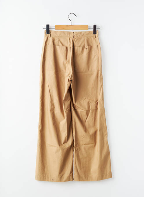Pantalon drept închidere cu fermoar sub clapetă cu nasturi bej SESSUN femme