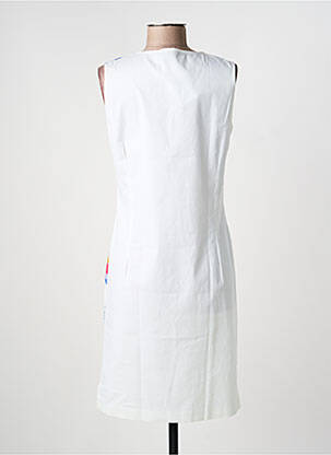 Rochie midi imprimeu fantezie fără mâneci alb JEAN DELFIN femeie