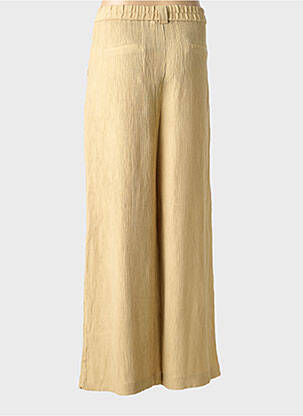 Pantalon larg țesătură crep mărime normală bej SEE U SOON femeie