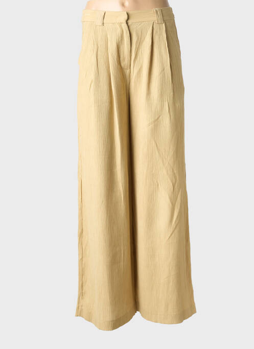 Pantalon larg țesătură crep mărime normală bej SEE U SOON femme