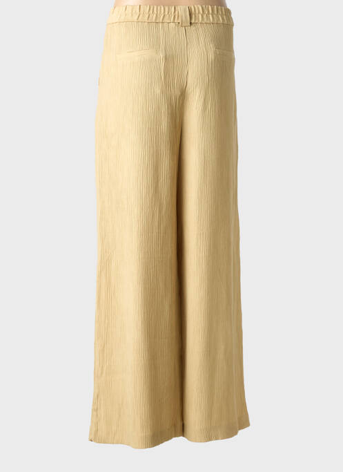 Pantalon larg țesătură crep mărime normală bej SEE U SOON femme