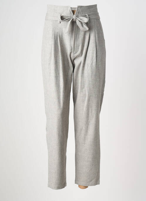 Pantalon drept închidere cu fermoar sub clapetă cu cârlig mărime normală gri ORFEO femme