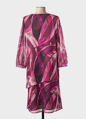 Rochie midi imprimeu fantezie mâneci lungi violet SIGNATURE femeie