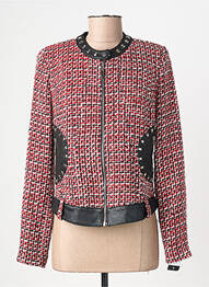 Jachete casual guler rotund roșu EXTENZO PARIS femme