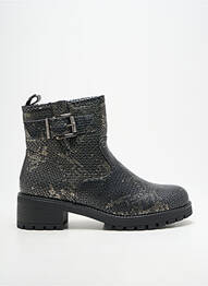 Botine/ghete țesătură satinată toc de 4 la 6 cm negru LPB femme