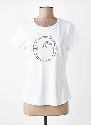 Tricou croială dreaptă mâneci scurte alb VESTRUM femeie