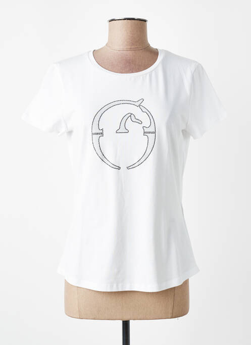 Tricou croială dreaptă mâneci scurte alb VESTRUM femme