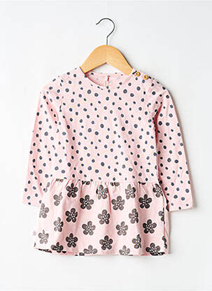 Rochie midi guler rotund mâneci lungi roz BOBOLI fată