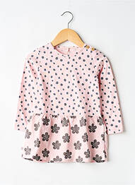 Rochie midi guler rotund mâneci lungi roz BOBOLI fille