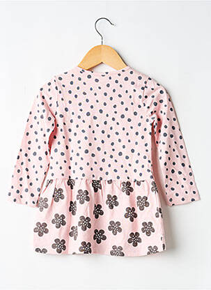 Rochie midi guler rotund mâneci lungi roz BOBOLI fată