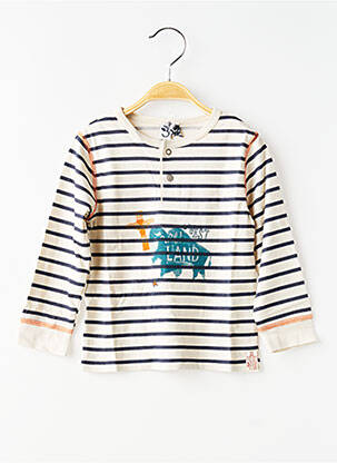 Tricou imprimeu fantezie mâneci lungi bej 3 POMMES băiat