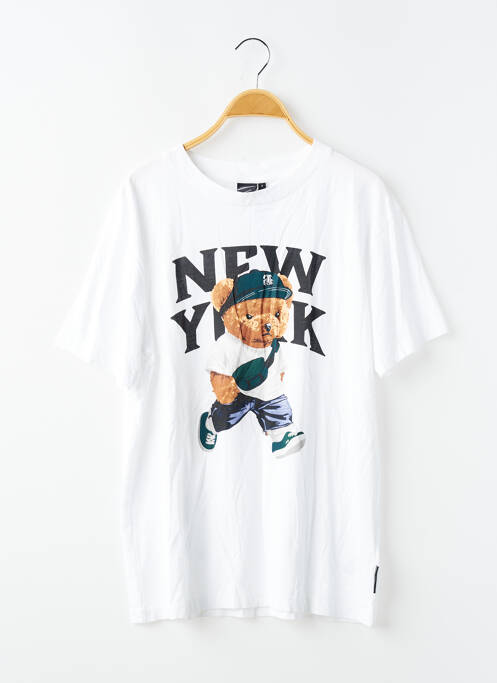 Tricou croială dreaptă mâneci scurte alb LE TEMPS DES CERISES fille