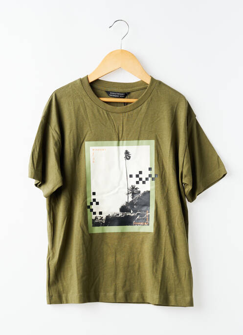 Tricou croială dreaptă mâneci scurte verde NUKUTAVAKE garcon
