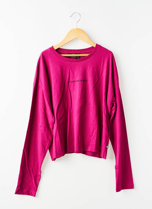 Tricou croială dreaptă mâneci lungi violet LE TEMPS DES CERISES fille