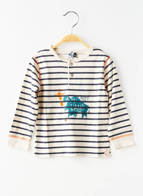 Tricou mâneci lungi mâneci lungi bej 3 POMMES garcon