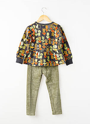 Set pantaloni mâneci lungi verde BOBOLI fată