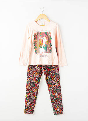 Set pantaloni tip de tricou roz BOBOLI fată