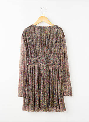 Rochie scurtă mâneci lungi mâneci lungi maro LE TEMPS DES CERISES fată