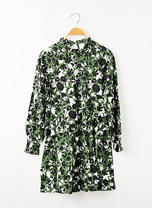 Rochie midi guler rotund mâneci lungi verde BOBOLI fată