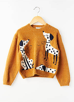 Pulover tricot tricot pufos mâneci lungi maro MAYORAL fille