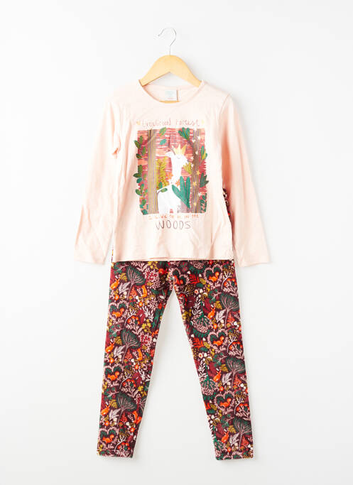 Set pantaloni tip de tricou roz BOBOLI fille
