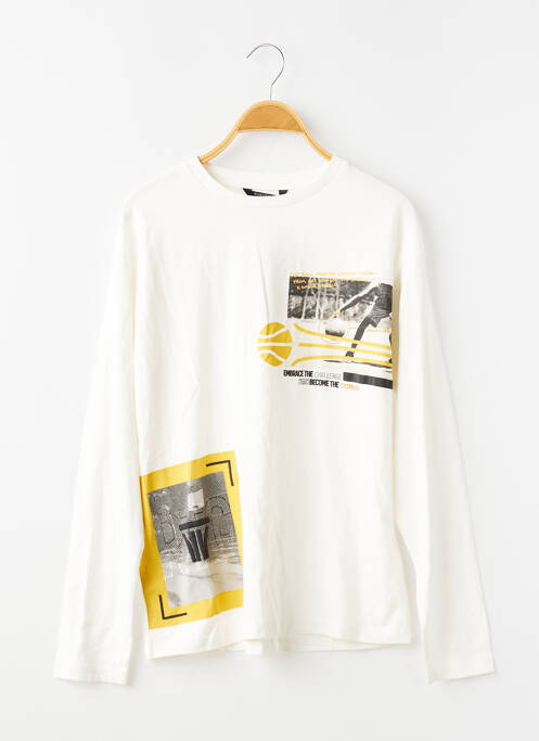 Tricou mâneci lungi mâneci lungi alb NUKUTAVAKE garcon