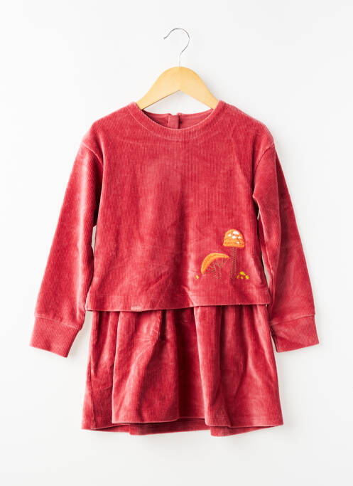 Rochie scurtă croială dreaptă mâneci lungi roșu BOBOLI fille