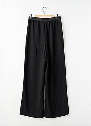 Pantalon larg închidere cu fermoar sub clapetă cu cârlig talie elastică negru LE TEMPS DES CERISES fată