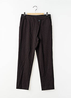 Pantalon drept croială dreaptă talie elastică negru LE TEMPS DES CERISES fată