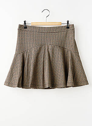 Fustă pantaloni scurți elasticitate maro LE TEMPS DES CERISES fată
