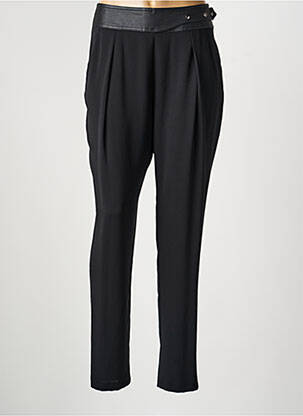 Pantalon slim țesătură poplin mărime normală negru LAUREN VIDAL femeie