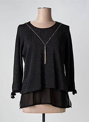 Top elasticitate mâneci lungi negru JUMFIL femeie