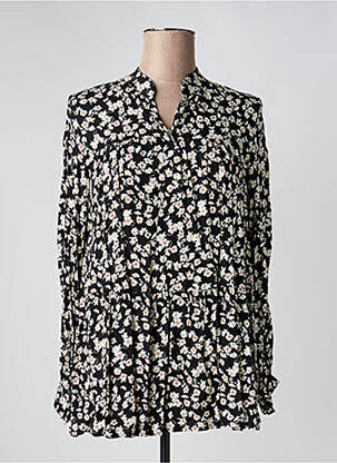Bluză imprimeu floral mâneci lungi negru QUATTRO femeie
