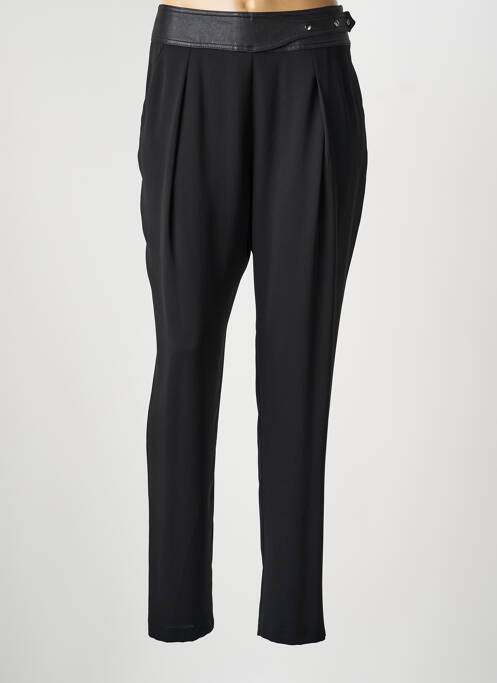 Pantalon slim țesătură poplin mărime normală negru LAUREN VIDAL femme