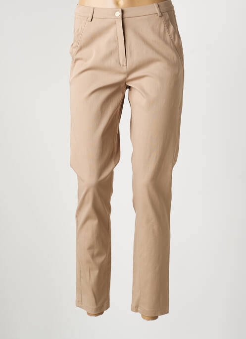 Pantalon chino țesătură poplin mărime normală bej JUMFIL femme