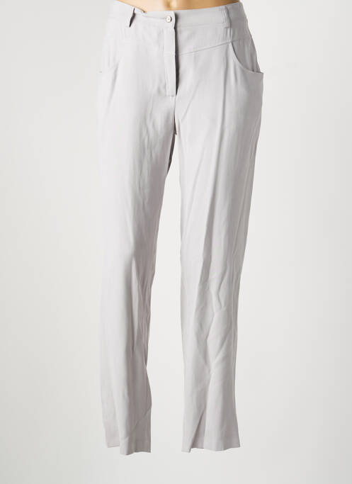 Pantalon drept țesătură poplin mărime normală gri JUMFIL femme