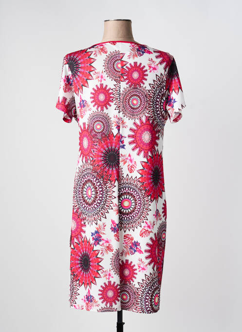 Rochie midi imprimeu floral mâneci scurte roz JUMFIL femme