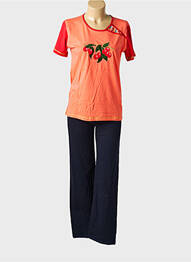 Pijama mâneci scurte portocaliu REGLISSE femme