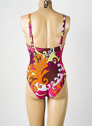 Costum de baie dintr-o singură piesă imprimeu fantezie sutien cupe întregi cu decolteu înalt violet REGLISSE femeie