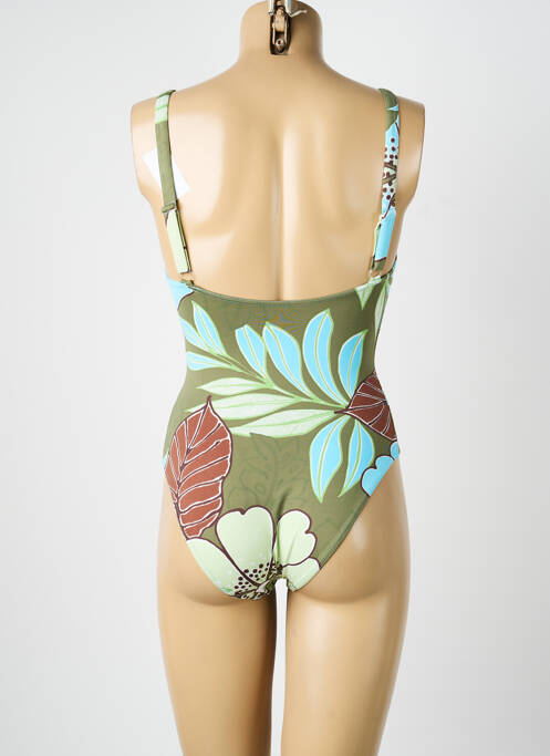Costum de baie dintr-o singură piesă sutien cupe întregi cu decolteu înalt sutien cupe întregi cu decolteu înalt verde REGLISSE femme