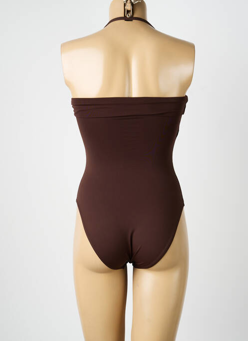 Costum de baie dintr-o singură piesă imprimeu fantezie top bentiță maro REGLISSE femme