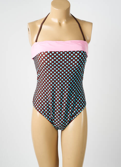Costum de baie dintr-o singură piesă top bentiță top bentiță maro REGLISSE femme