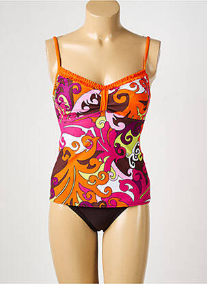 Tankini sutien balconet cu decolteu înalt portocalie REGLISSE femeie