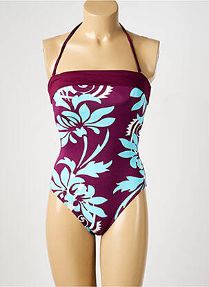 Costum de baie dintr-o singură piesă bretele elastice detașabile sutien cu susținere înaltă și burete detașabil violet REGLISSE femeie