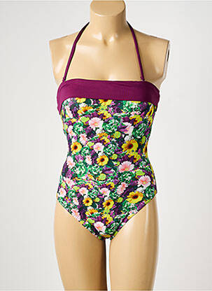 Costum de baie dintr-o singură piesă bretele elastice detașabile sutien cu susținere înaltă și burete detașabil violet REGLISSE femeie