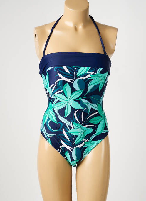 Costum de baie dintr-o singură piesă bretele elastice detașabile sutien cu susținere înaltă și burete detașabil albastru REGLISSE femme